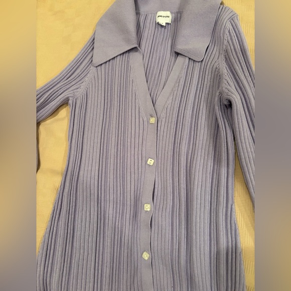 Song of Style Purple Sunara Collared Cardigan shirt button Dress - Picture 7 of 8